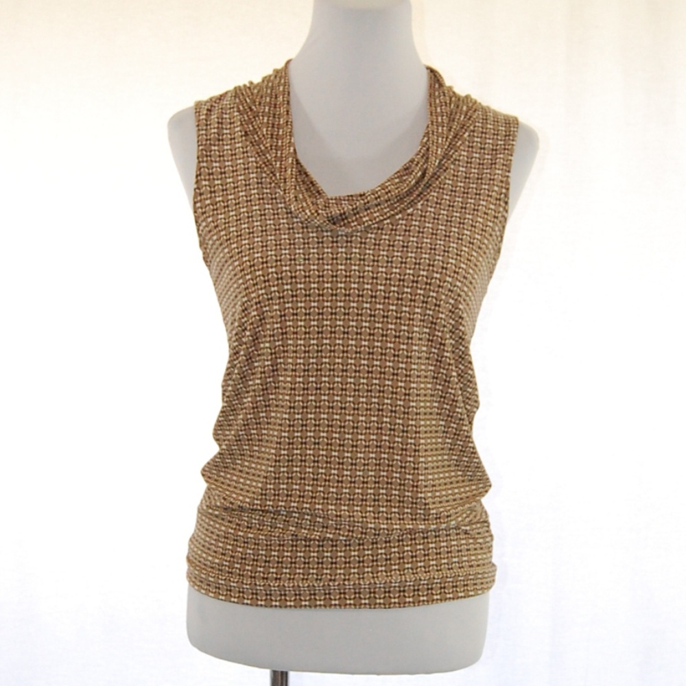 *FREE WITH PURCHASE* Limited Patterned Cowl Neck Sleeveless Blouse